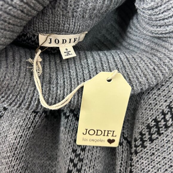 NEW Jodifl Turtleneck Sweater Poncho Style Windowpane Size Small Women's - Picture 4 of 4